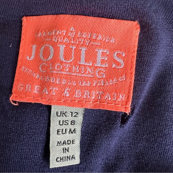 Joules Floral Sleeveless Lia Navy Cotton Maxi Dress, 8 - Picture 8 of 9